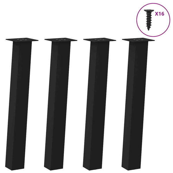 Pernas para mesa de centro 4 peças aço preto 72 cm D