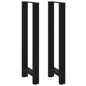 Pernas de placa de aço preto 2 pcs 40x(110-111) cm D