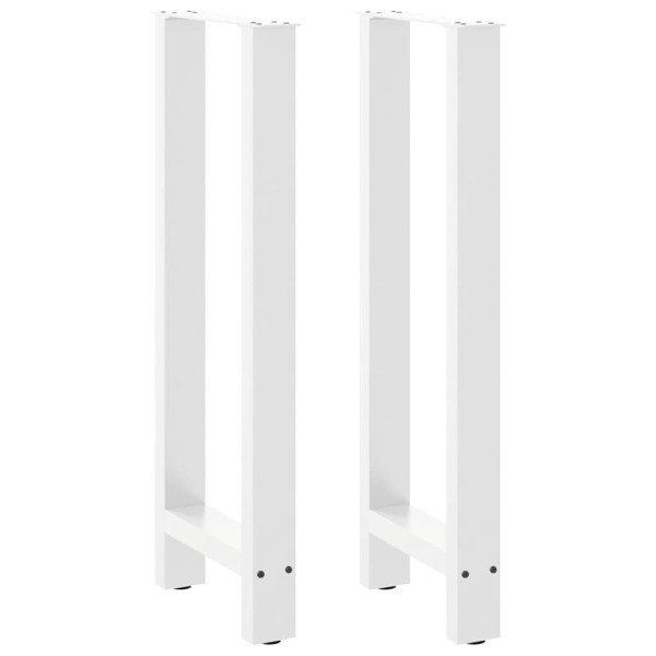 Patas de mesa de centro acero blanco 2 uds 50x(100-101) cm D