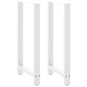 Patas de mesa de centro acero blanco 2 uds 60x(110-111) cm D