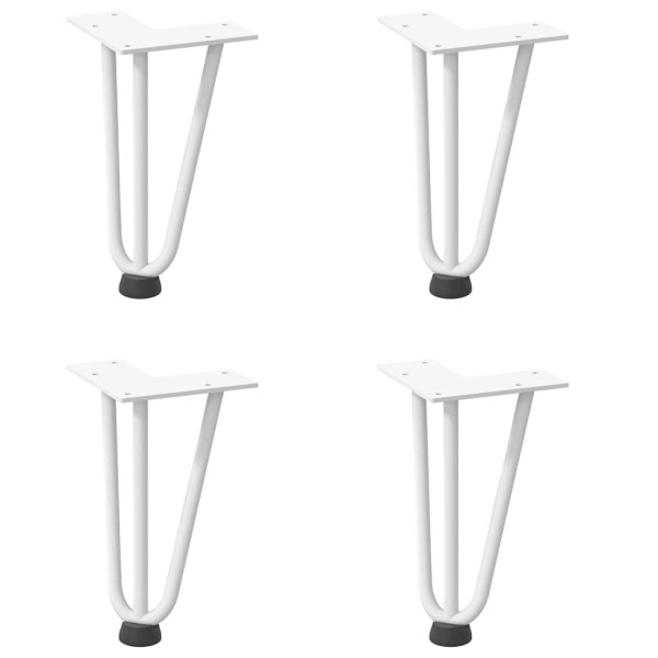 Patas de mesa tipo horquilla 4 uds acero macizo blanco 20 cm M 2