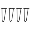 Patas de mesa tipo horquilla 4 uds acero macizo negro 30 cm 2