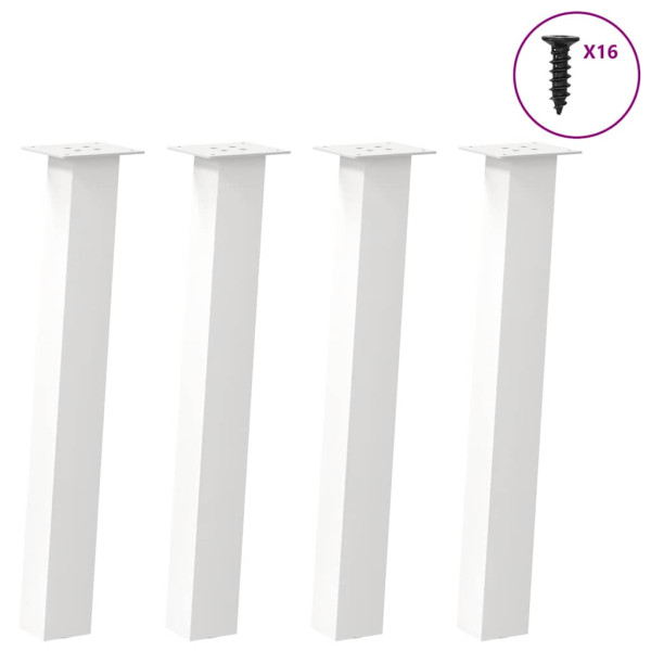 Patas para mesa de centro 4 uds acero blanco 72 cm D