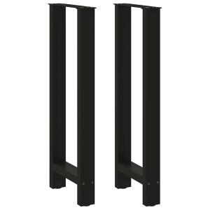 Patas de mesa de centro acero negro 2 uds 50x(100-101) cm D