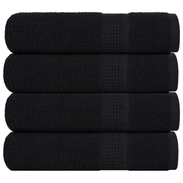 Toallas de baño 4 uds negro 100x150 cm 360 gsm 100% algodón D
