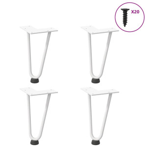 Pernas de mesa em gancho 4 peças aço maciço branco 20 cm D