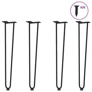 Tabela pernas garfo tipo 4 pcs preto aço sólido 72 cm D