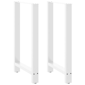 Pernas de mesa de centro em aço branco 2 unidades 60x(100-101) cm D