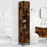 Armario de baño madera y metal roble ahumado 35x37.5x188.5 cm 1