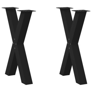 Padrões para mesa de jantar forma X 2uds aço preto 50x (72-73) cm D