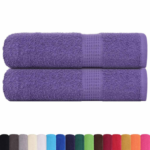 Toallas de baño 2 uds morado 100x150 cm 360 gsm 100% algodón M 2
