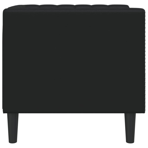 Sillón Chesterfield de cuero artificial negro M 5