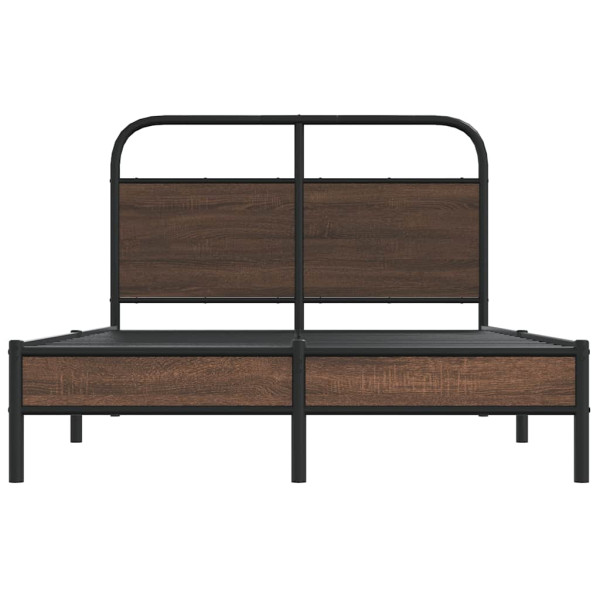Estructura de cama sin colchón 140x190 cm madera marrón roble M 5