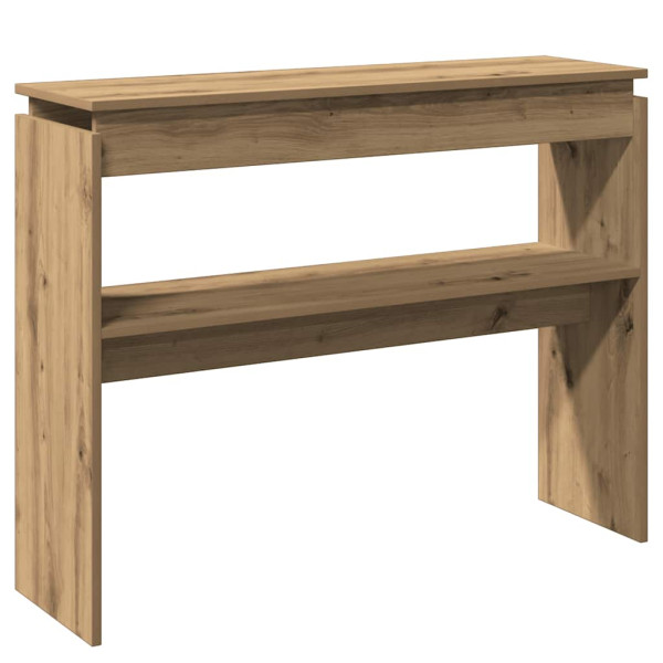 Mesa consola madera de ingeniería roble artesanal 102x30x80 cm M 2