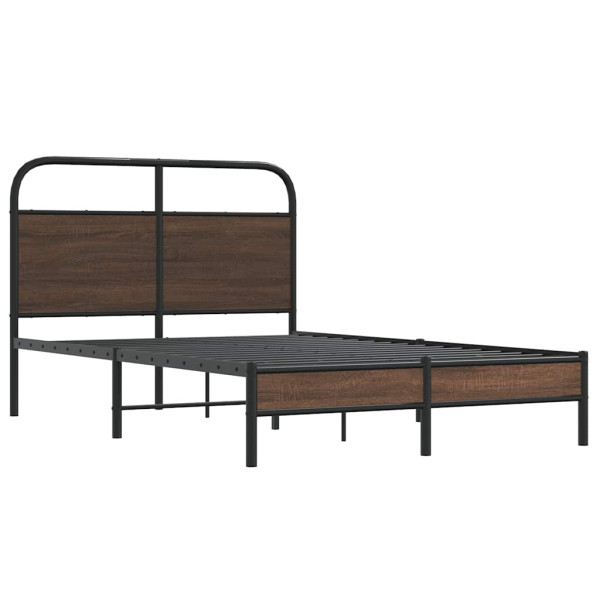 Estructura de cama sin colchón 135x190 cm madera marrón roble M 3