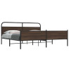 Estructura de cama sin colchón metal roble marrón 183x213 cm 1