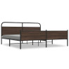 Estructura de cama sin colchón metal roble marrón 183x213 cm 2