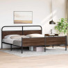 Estructura de cama sin colchón metal roble marrón 183x213 cm 4