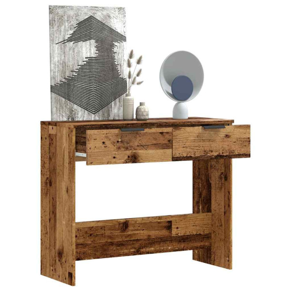 Mesa consola madera contrachapada envejecida 90x36x75 cm D