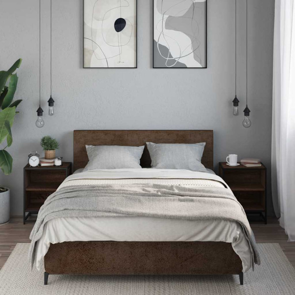 Mesitas noche 2 uds madera ingeniería marrón roble 40x31x50 cm M 3