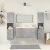 Juego muebles de baño 4 pzas madera contrachapada gris hormigón 3