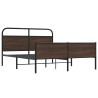 Estructura de cama sin colchón metal marrón roble 160x200 cm 3