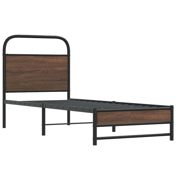 Estructura de cama sin colchón 75x190 cm madera marrón roble M 3
