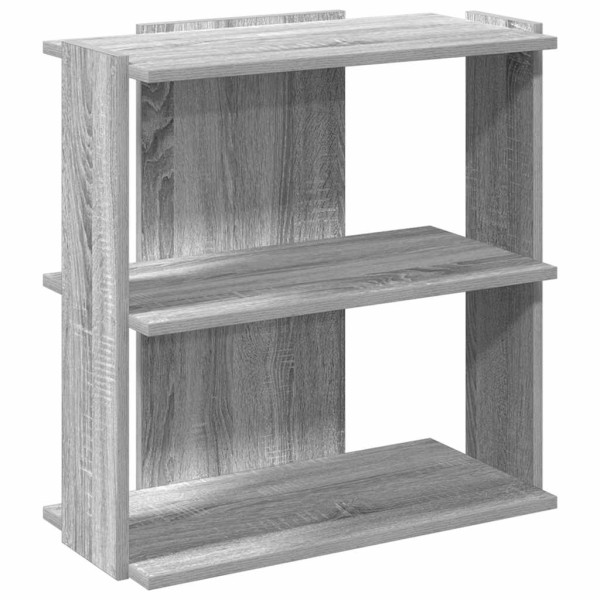 Librería 3 estantes madera ingeniería gris Sonoma 60x30x60 cm M 2