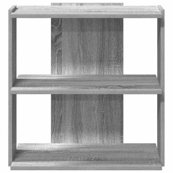 Librería 3 estantes madera ingeniería gris Sonoma 60x30x60 cm M 4