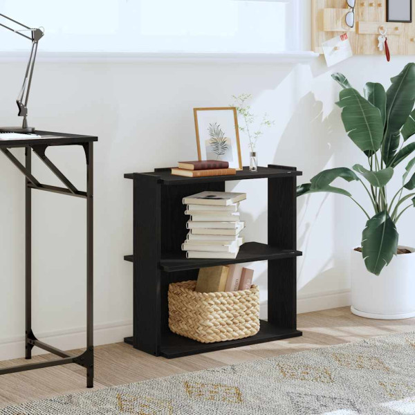 Librería de 3 estantes madera de ingeniería negro 60x30x60 cm M 3