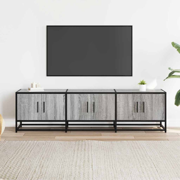 Mueble TV madera ingeniería y metal gris Sonoma 150x35x41 cm M 3
