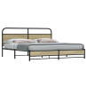 Estructura de cama sin colchón metal roble Sonoma 183x213 cm 1