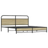 Estructura de cama sin colchón metal roble Sonoma 183x213 cm 3