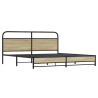 Estructura de cama sin colchón metal roble Sonoma 200x200 cm 3
