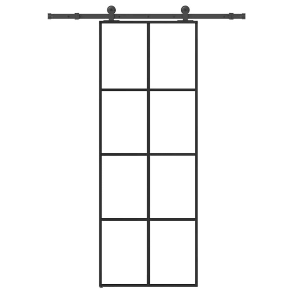 Puerta corredera con set herrajes vidrio ESG aluminio 76x205 cm D