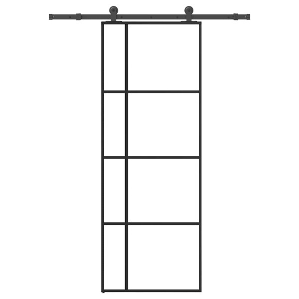 Puerta corredera con set herrajes vidrio ESG aluminio 76x205 cm D