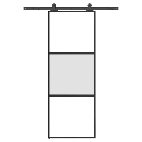 Puerta corredera set herrajes vidrio templado aluminio 76x205cm D