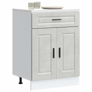 Mueble bajo de cocina porto gris cemento madera reconstituida D