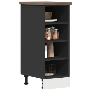 Armario inferior de cocina contrachapada negro 30x44.5x81.5cm D