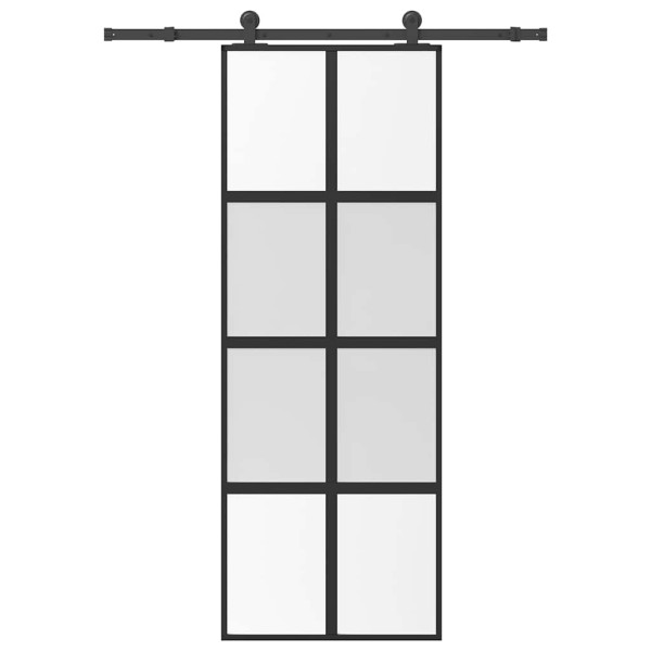 Puerta corredera set herrajes vidrio templado aluminio 76x205cm D