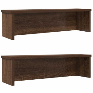 Estantes de cocina apilables 2 uds roble marrón 60x15x16 cm D