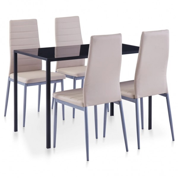 Conjunto de mesa y sillas de comedor 5 piezas color capuchino D