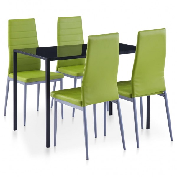 Conjunto de mesa y sillas de comedor 5 piezas verde D