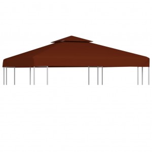 Toldo de cenador 2 niveles terracota 310 g/m² 3x3 m D