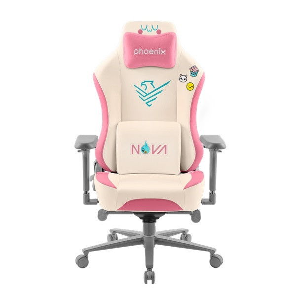 Silla gaming Phoenix nova crema/rosa D