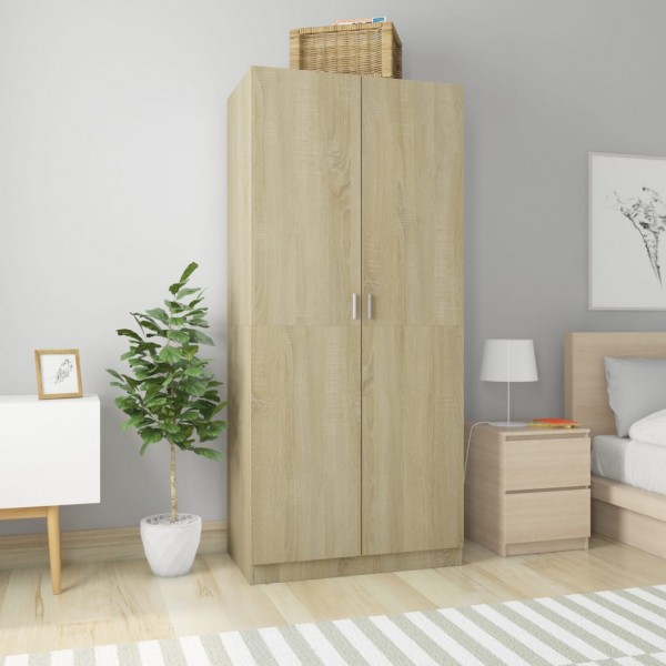 Armário de madeira de contraplacado cor de carvalho Sonoma 90x52x200 cm D