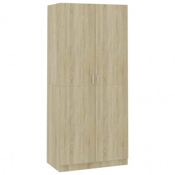 Armario de madera contrachapada color roble Sonoma 90x52x200 cm D