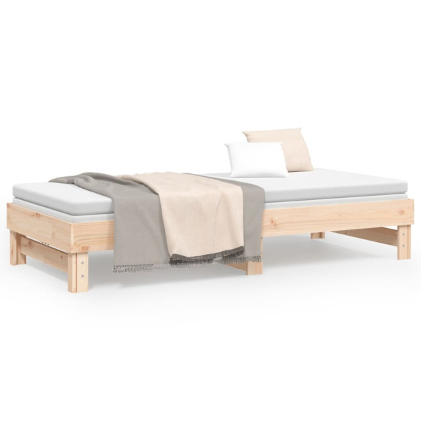 Sofá cama extraíble madera maciza de pino 2x(80x200) cm D