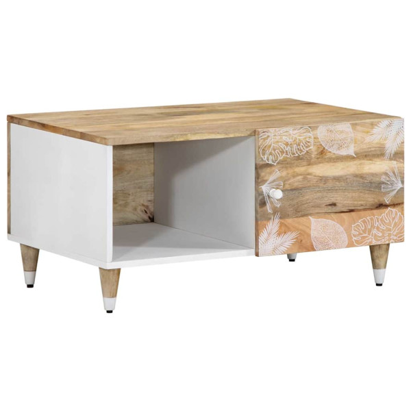Mesa de centro de madera maciza de mango 80x50x40 cm Mesa de centro de madera maciza de mango 80x50x40 cm D