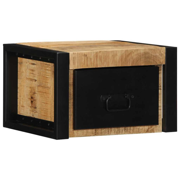 Mesita de noche madera maciza de mango 40x35x25 cm Mesita de noche madera maciza de mango 40x35x25 cm D